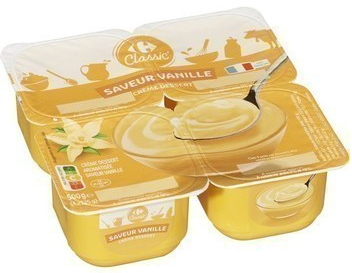 Crme dessert saveur vanille 4x125 g