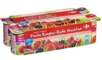 Yaourt fruits rouges avec morceaux 8X125G