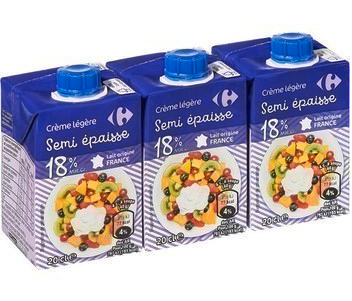 Crme lgre semi-paisse 18% MG 3x20 cl