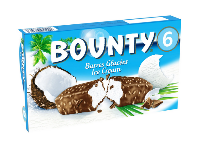 Glaces barres glaces chocolat noix de coco BOUNTY 