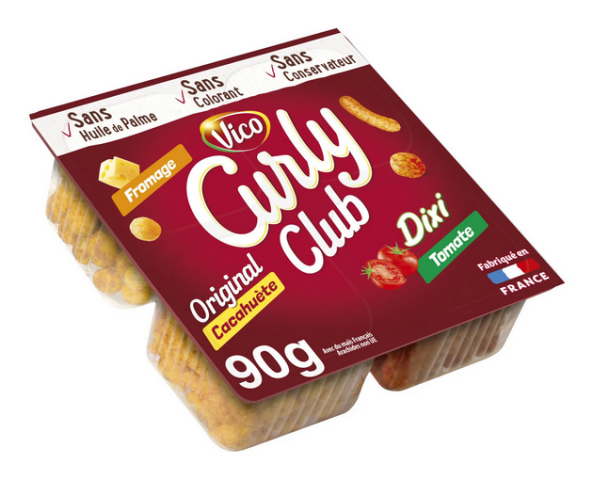 Coffret Curly Club fromage/ cacahute/ tomate 90 g